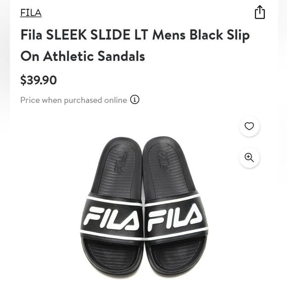 Fila SLEEK SLIDE LT Black Slip-On Athletic Sandals - Picture 8 of 8